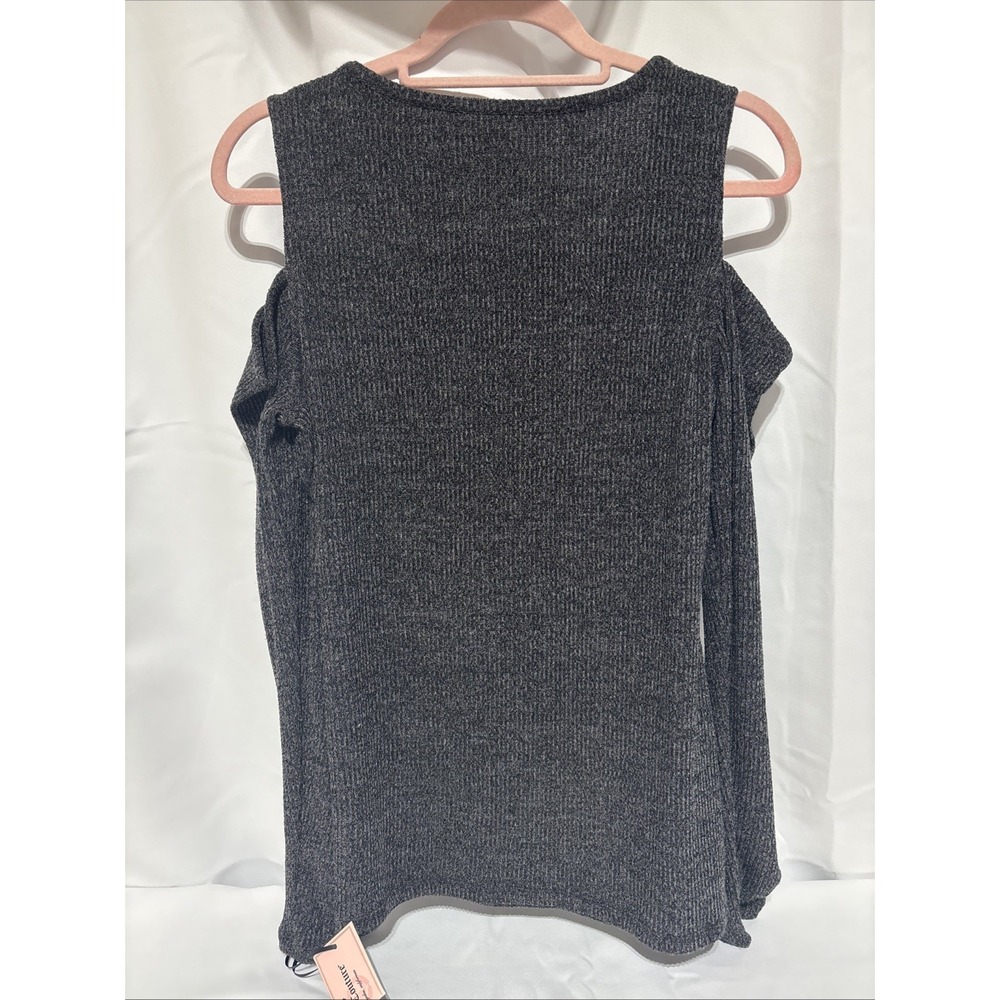Juicy Couture Women's Dressy Long sleeve Top W/Rhinestones Open Shoulder Size L - Picture 4 of 7